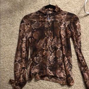 Zara snake skin sheer top